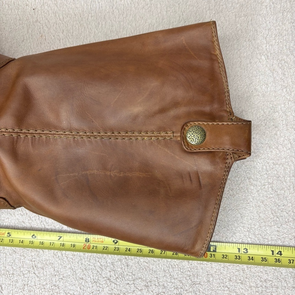 Kate Preston Jessie Leather Western Boots Women 8.5 Brown Pull On Faux Fur Lined - Picture 12 of 14